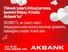 İpotekli ihtiyaç kredisi Akbank’ta!